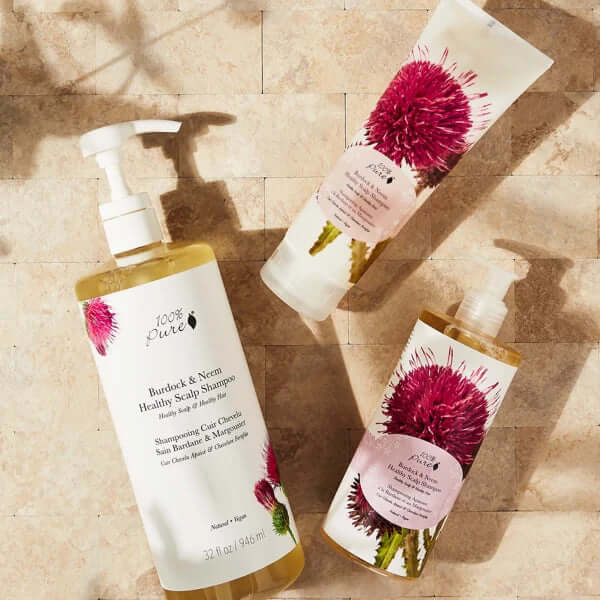 100% Pure - Burdock and Neem Healthy Scalp Shampoo and Scalp Massage